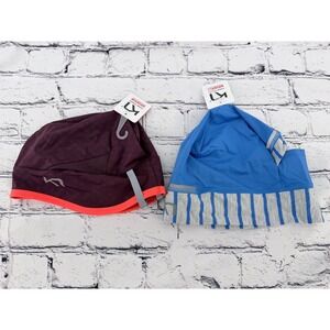 NEW Kari Traa Ida & Marika Beanies Set Women's Purple‎ Blue Striped Running Ski